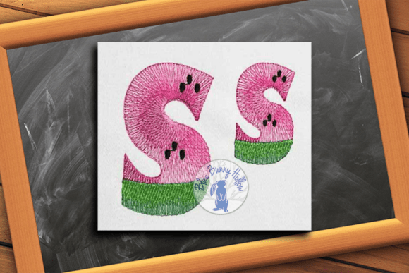 Watermelon Letter S Review: Summer Embroidery Design